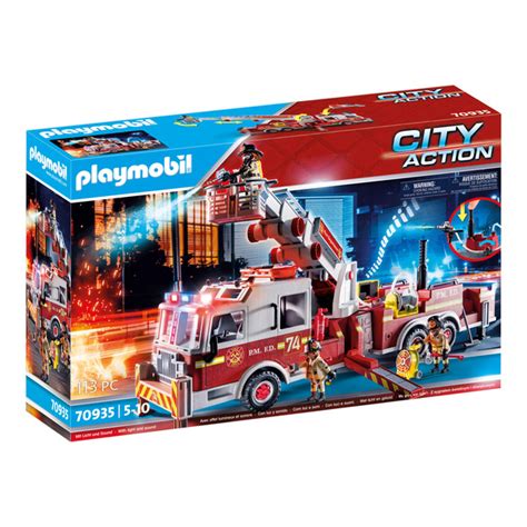 Playmobil City Action Camion De Pompiers Avec Chelle