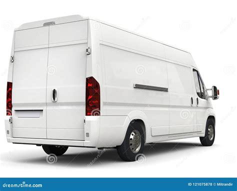 White Delivery - Moving Van - Back View Stock Photo - Image of moving, delivery: 121075878