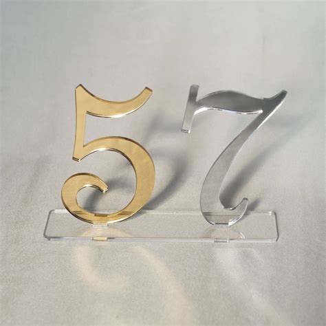 Gold Mirror Acrylic Table Numbers Wedding Table Numbers Etsy