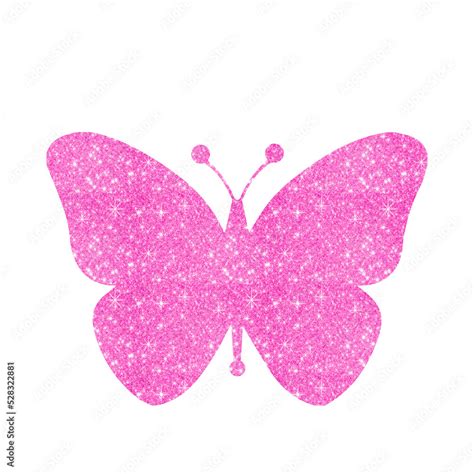 Hot Pink Butterfly Glitter PNG Background Stock Illustration | Adobe Stock