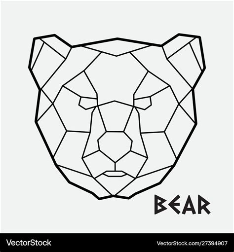 Abstract Polygonal Geometric Head A Bear Vector Image