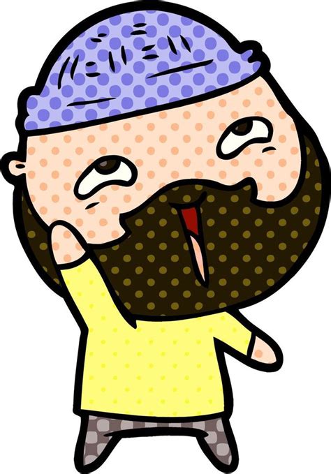 Cartoon Happy Bearded Man 12456469 Vector Art At Vecteezy