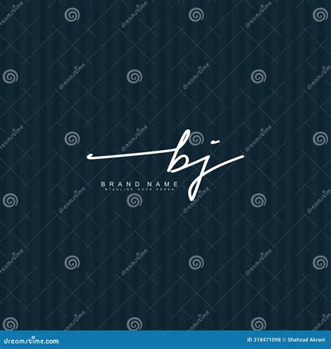 Handwritten Signature Logo For Initial Letter Bj Vector Logo Template