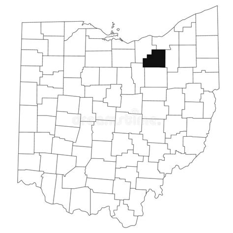 Map Of Medina County In Ohio State On White Background Single County