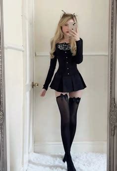 Skirt with Stockings Outfit School