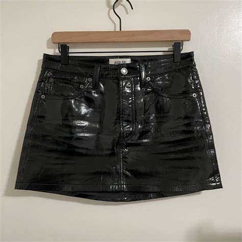 Agolde Skirts New Agolde Recycled Leather Liv Mini Skirt In