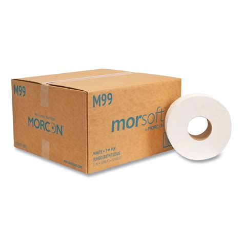 Morcon Tissue Jumbo Toilet Paper Septic Safe 2 Ply White 33 X