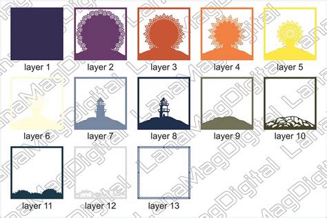 Layered lighthouse mandala svg, Layered mandala papercraft - So Fontsy