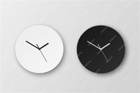 Векторные 3d реалистичные белые и черные настенные офисные часы icon ...