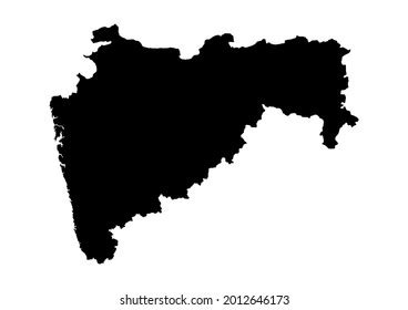 Map Maharashtra India Region Outline Silhouette Stock Vector Royalty