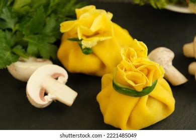 Pancakes Yellow Stuffed Bliny Mushrooms Sour Stock Photo 2221485049 | Shutterstock