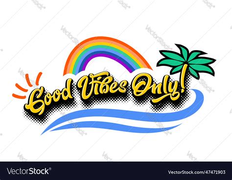 Good Vibes Only Sticker Royalty Free Vector Image