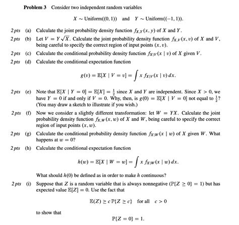 Solved Problem 3 Consider Two Independent Random Variables X Uniform