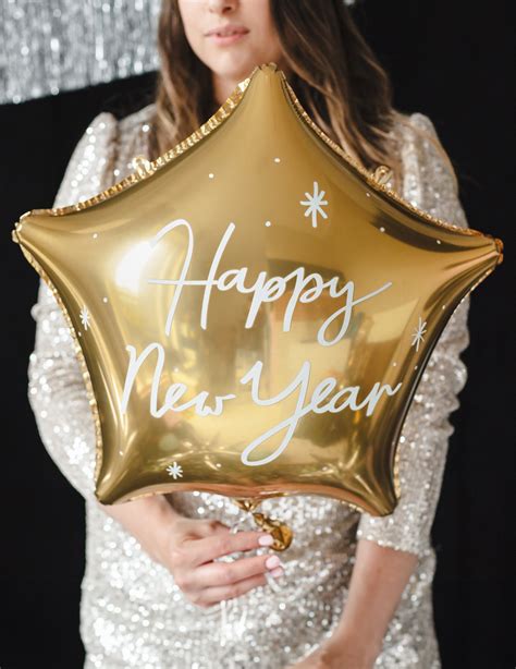 Ballon aluminium étoile dorée Happy New Year 50 cm Deguise toi achat