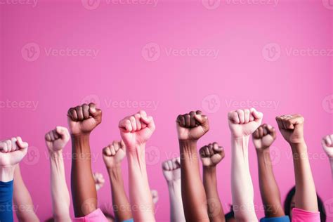 AI generated Fists up in solidarity raising awareness on World Cancer