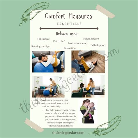 Comfort Measures Bundle Handouts Birth Education Midwife Doula Birth