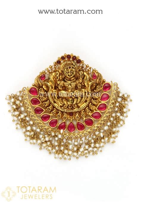 K Gold In Detachable Lakshmi Kante Necklace With Beads