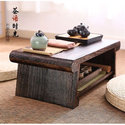 Japanese Style Folding Coffee Table 80x40x33cm Paulownia Wood Tea Table