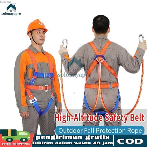 Jual Safety Body Harness Double Hook 3M Safety Belt Proyek Hook Besar