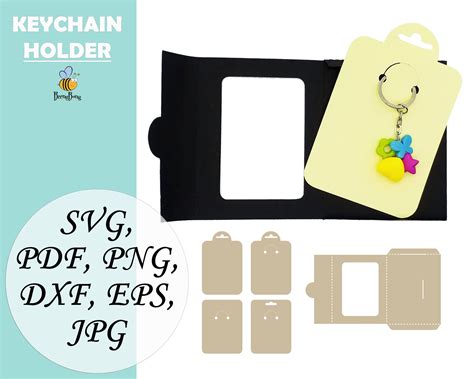 Bundle Keychain Display Card Svg With Envelope Keyring Holder Etsy