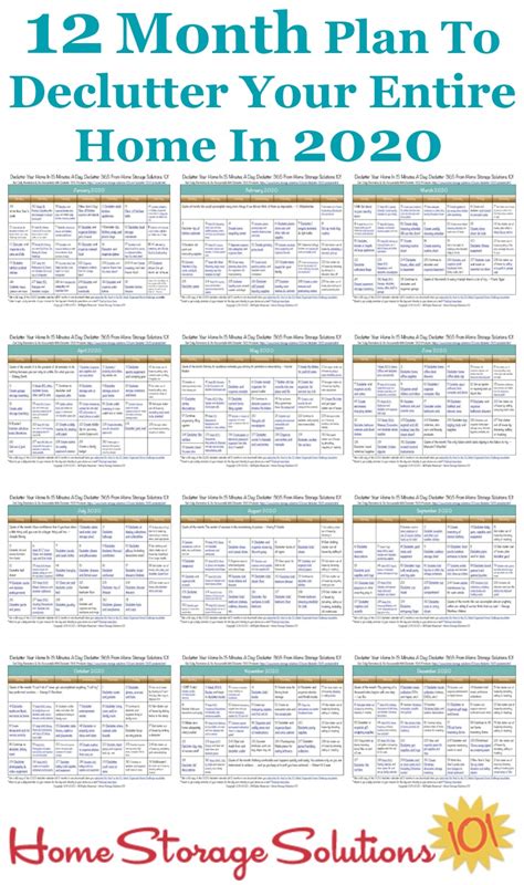 Free 2020 Printable Declutter Calendar 15 Minute Daily Missions