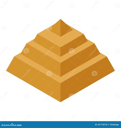 Step Pyramid Icon Isometric Style Stock Vector Illustration Of