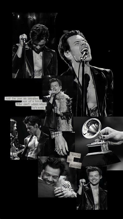 Harry Styles 2021 Grammys Collage Wallpaper Harry Styles Wallpaper