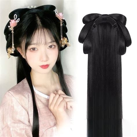 Chinese Hanfu Wig Headband Set Chinese Hanfu Long Hair Style Costume