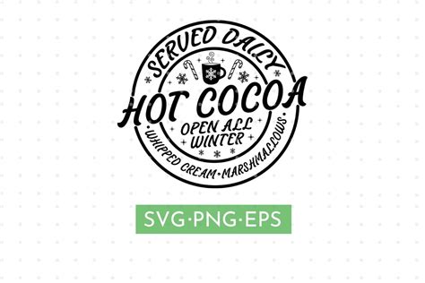 Christmas Svg Clipart Hot Cocoa Svg Christmas Sign Vector Etsy
