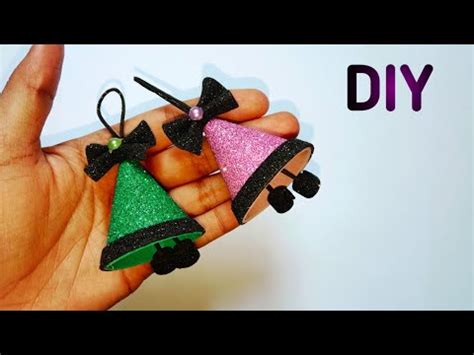 How To Make Christmas Bell Ornament With Glitter Sheet Diy Jingle Bells