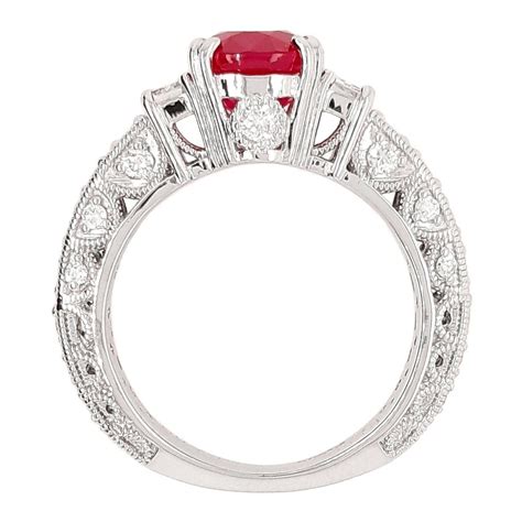 Ctw Ct Natural Burma Vivid Ruby And Ct Natural Diamonds