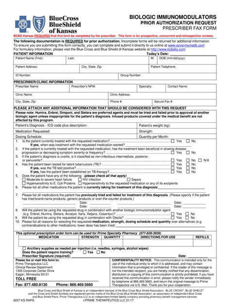 Fillable Online Biologic Immunomodulators Prior Authorization Request