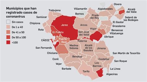 El mapa del coronavirus en la provincia de Cádiz