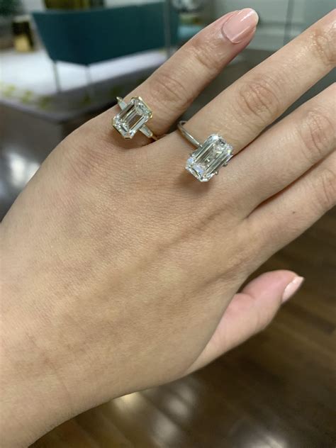 Emerald Cut Diamond On Hand