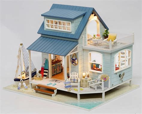 Diy Wooden Miniature Dollhouse Kit Handmade Doll Houses Kit Caribbean