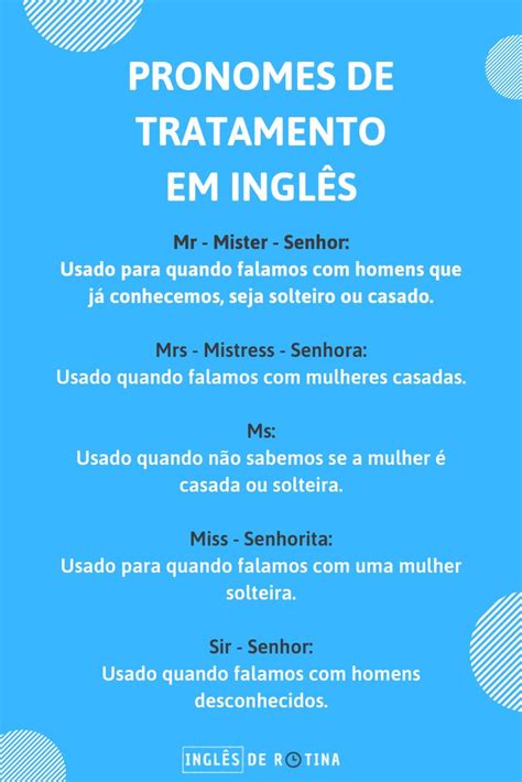 Pronomes De Tratamento Ingles - Pronomes de tratamento em inglês.