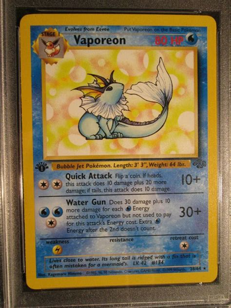 Psa St Edition Pokemon Vaporeon Card Jungle Set