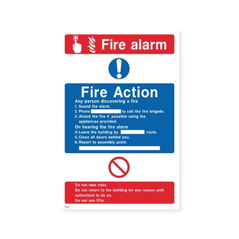 Fire Alarm Fire Action Sign Safety Signs And Stickers