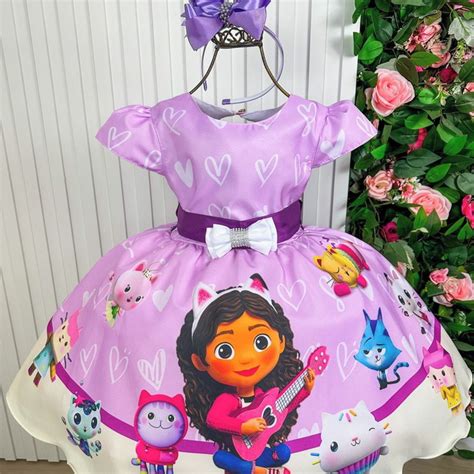 Vestido Infantil Rosa Casa Mágica da Gaby Luxo Elo7