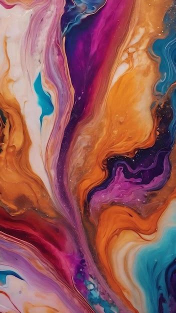 Premium Photo Fluid Art Abstract Colorful Background Wallpaper Mixing