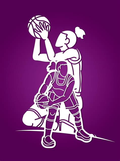 Shadow Basketball Team Women Players Action 21382942 Vector Art at Vecteezy