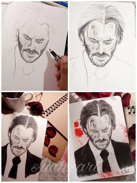 Progress Picture Of John Wick Sketch Progress Pictures John Wick 2