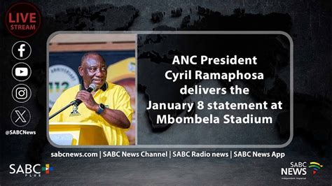 Anc President Cyril Ramaphosa Delivers The January 8th Statement At Mbombela Stadium Youtube