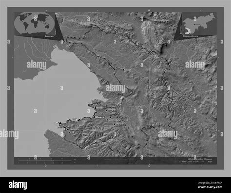 Obalno Kraska Statistical Region Of Slovenia Bilevel Elevation Map