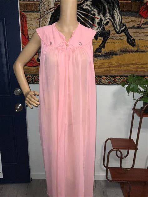 Vintage Sheer Bubblegum Pink 50s Nightgown Gem