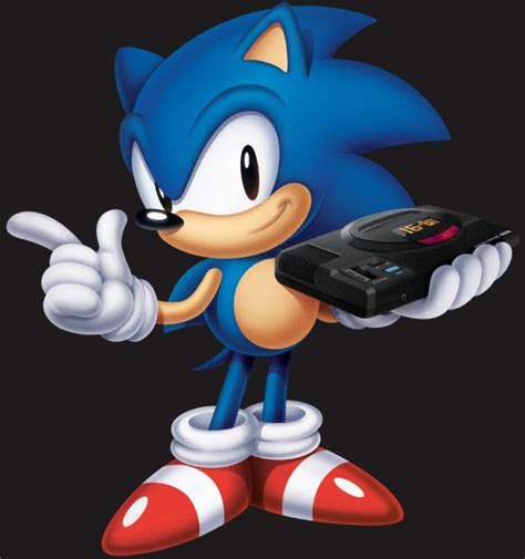 Sonic with a sega genesis/mega drive by goldchild1 on DeviantArt