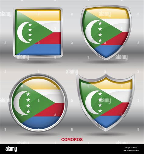 Comoros Flag 4 Shapes Flags States Country In The World With Clipping