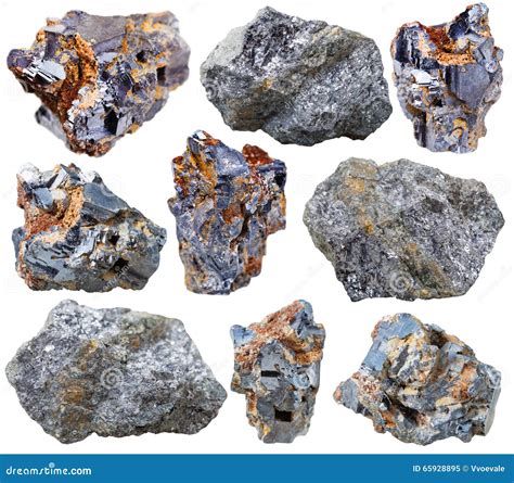 Various Galena Mineral Gem Stones And Crystals Stock Image Image Of