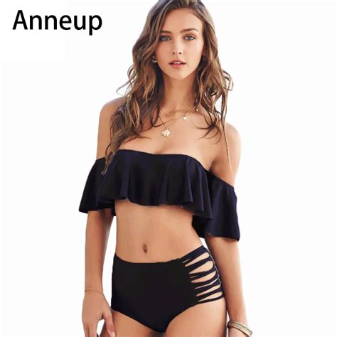 Anneup Brand Newest Vintage Retro Bikini Set Bordered Swimwear Floral