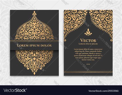 Black And Gold Greeting Card Design Royalty Free Vector